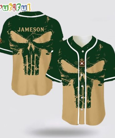 Retro Skull Jameson Whiskey Baseball Jersey