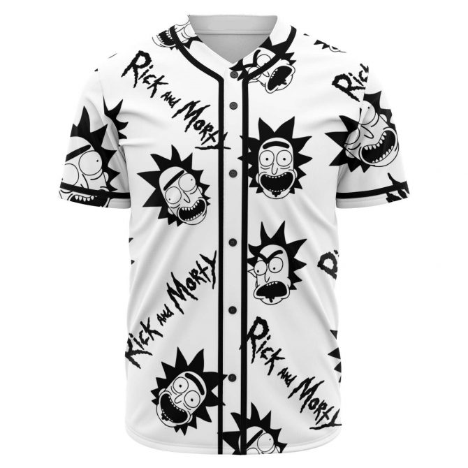 Rick And Morty Baseball Jersey - Bold Black & White Fan Apparel For Ultimate Style