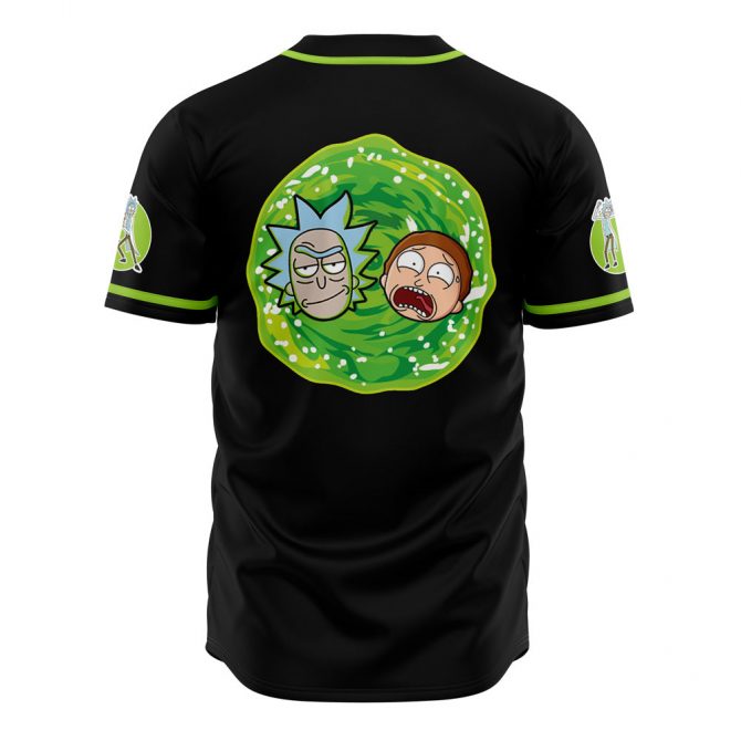 Rick And Morty Baseball Jersey - Premium Black & Green Fan Apparel - Unisex S-Xxl - Image 2