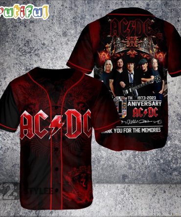 Rock And Roll Bells Bells Lovers ACDC Pwr Up Tour 2024 Jersey 50Th Anniversary Baseball Jersey Shirt
