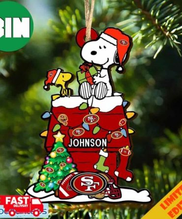 San Francisco 49ers NFL Snoopy Ornament Personalized Christmas For Fans Gift 2023 Holidays