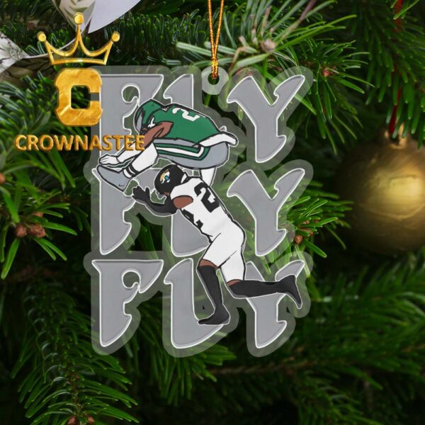 Saquon Barkley Reverse Hurdle NFL Fly Acrylic Christmas Tree Decor Ornament