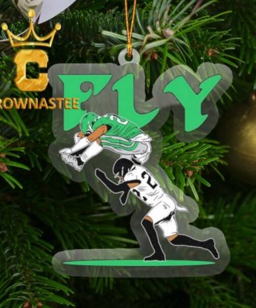 Saquon Barkley Reverse Hurdle NFL Philadelphia Eagles 2024 Acrylic Christmas Tree Decor Ornament