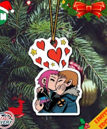 Scott Pilgrim And Ramona Flowers Kiss Christmas 2023 Tree Decorations Ornament