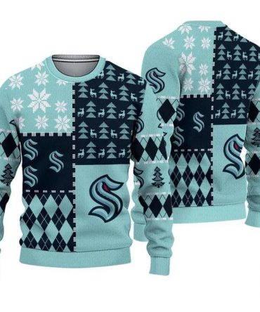 Seattle Kraken Ice Hockey Ugly Christmas Sweater, NHL Christmas Sweater