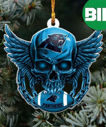 Skull x Carolina Panthers NFL Xmas Gift For Fans Christmas Tree Decorations Ornament