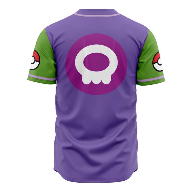 Vibrant Sludge Waves Baseball Jersey - Purple & Green Anime Style, Unisex Sportswear - Image 2