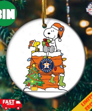 Snoopy And Woodstock Christmas Gift For Fans Houston Astros MLB Xmas Tree Decorations Ornament