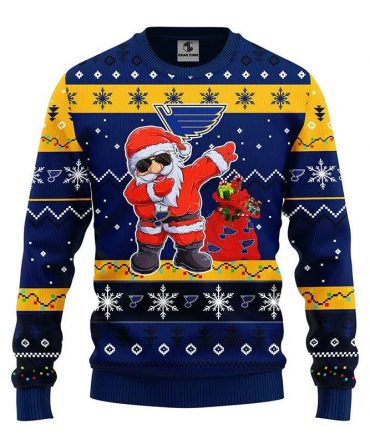 St. Louis Blues Dabbing Santa Claus Ugly Christmas Sweater, NHL Christmas Sweater