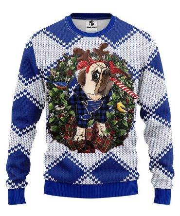 St. Louis Blues Pub Dog Ugly Christmas Sweater, NHL Christmas Sweater