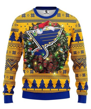 St. Louis Blues Santa Hat Ugly Christmas Sweater, NHL Christmas Sweater