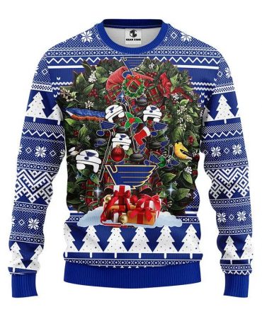 St. Louis Blues Tree Christmas Ugly Sweater, NHL Christmas Sweater