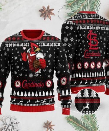 St. Louis Cardinals Mascot Ugly Christmas Sweater, MLB Christmas Sweater