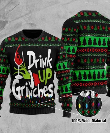 The Grinch Xmas Drink Up Grinches Ugly Christmas Sweater, Grinch Ugly Sweater