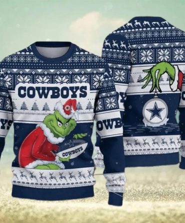 Dallas Cowboys Grinch Stolen Ugly Christmas Sweater Football Fan, Dallas Cowboys Christmas Sweater