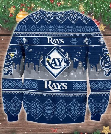 Tampa Bay Rays Big Logo Ugly Christmas Sweater, MLB Christmas Sweater