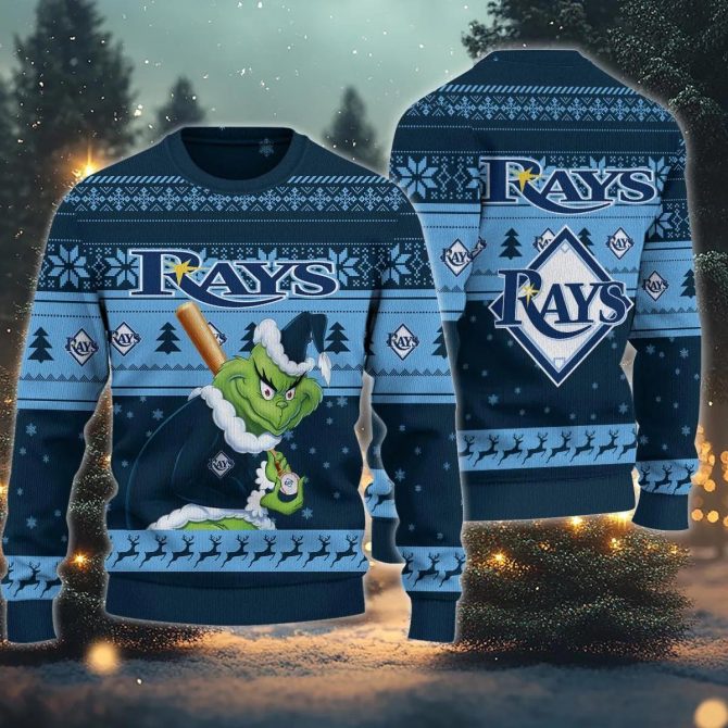 Tampa Bay Rays Grinch Stolen Ugly Christmas Sweater, MLB Christmas Sweater