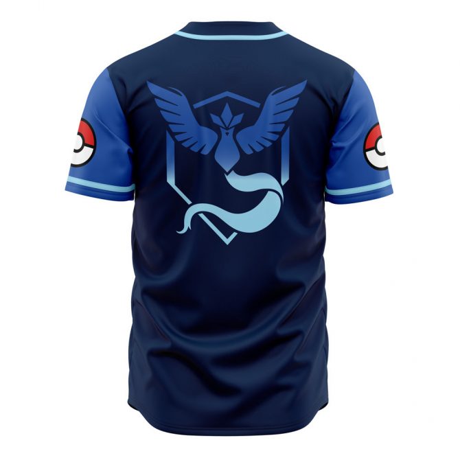 Team Mystic Blue Baseball Jersey - Stylish Gamer Apparel For Pokémon Fans - Image 2