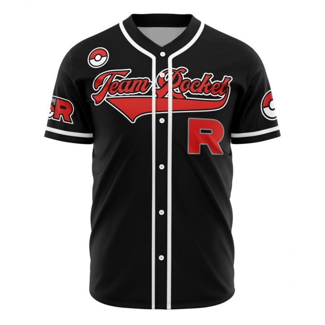 Team Rocket Baseball Jersey - Cool Black & Red Design For Fans , Limited Edition