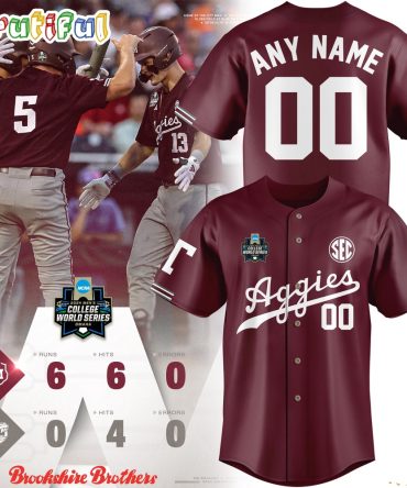 Texas A&M NCAA 2024 Men’s College Word Series Omaha Champions Baseball Jersey