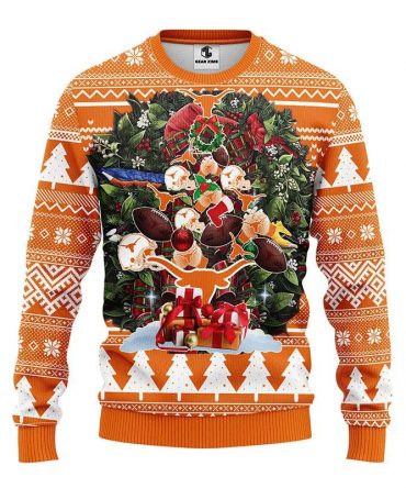 Texas Longhorns Tree Ugly Christmas Sweater, NCAA Christmas Sweater