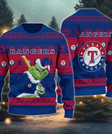 Texas Rangers Grinch Stolen Ugly Christmas Sweater, MLB Christmas Sweater