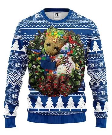 Texas Rangers Groot Hug Ugly Christmas Sweater, MLB Christmas Sweater
