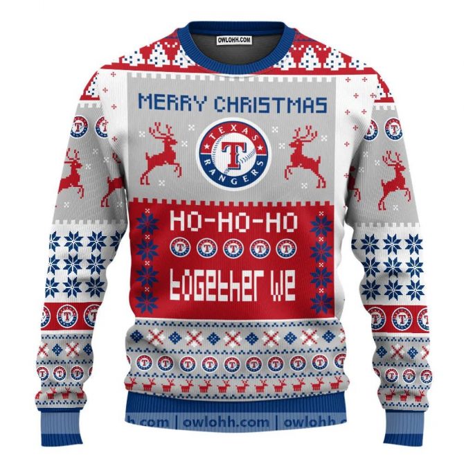 Texas Rangers Merry Christmas Ugly Christmas Sweater, MLB Christmas Sweater