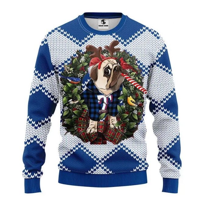 Texas Rangers Pub Dog Ugly Christmas Sweater, MLB Christmas Sweater