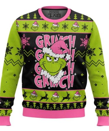 The Grinch Pink Ugly Sweater, Grinch Holiday Sweater