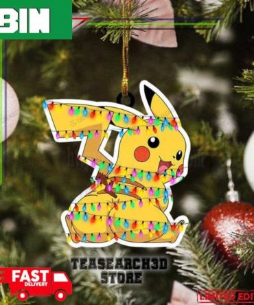 Thicc Pikachu Pokemon Led Christmas 2023 Tree Decorations Holiday Ornament