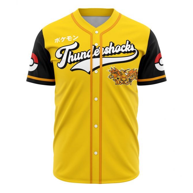 Thundershocks Yellow Baseball Jersey - Stylish Unisex Anime-Inspired Sportswear