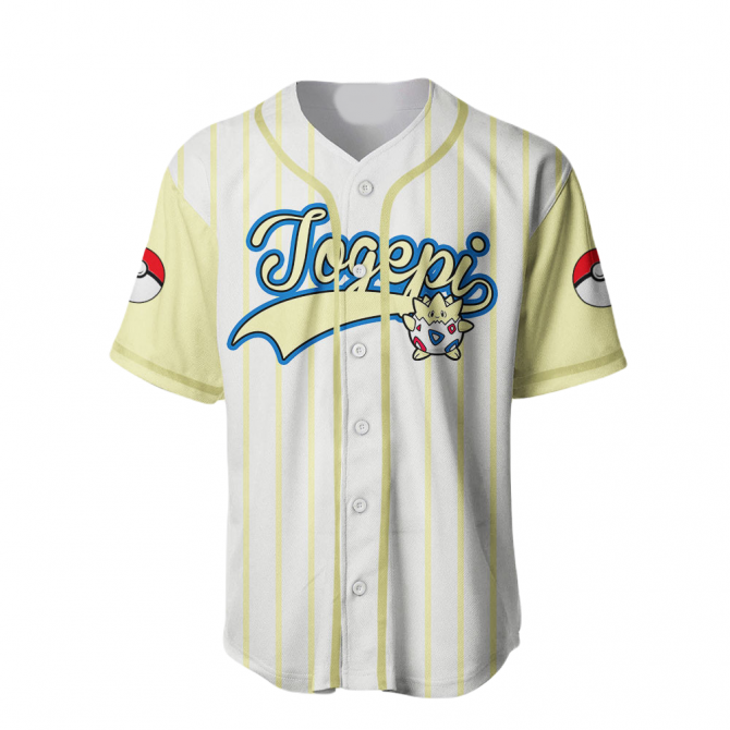Togepi Baseball Jersey - Cute Pokémon Design, Unisex, Breathable Fabric, Perfect Gift For Fans - Image 2