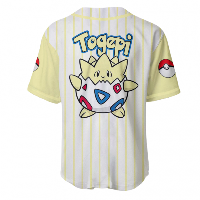 Togepi Baseball Jersey - Cute Pokémon Design, Unisex, Breathable Fabric, Perfect Gift For Fans - Image 3