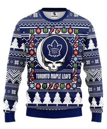 Toronto Maple Leafs Grateful Dead Ugly Christmas Sweater, NHL Christmas Sweater