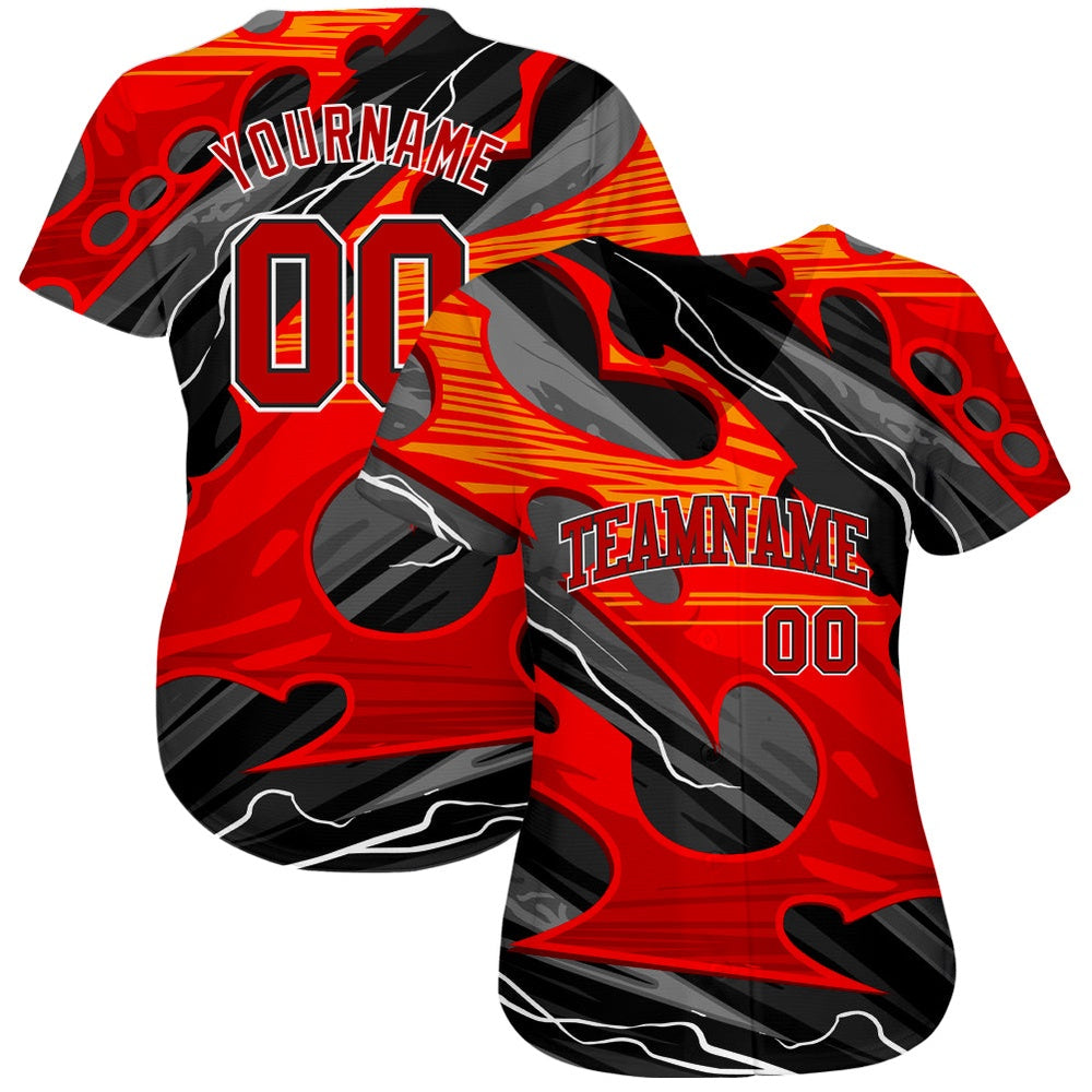 USA Baseball Jersey, Custom 3D Pattern Design Abstract Pattern For Sport Team Authentic Baseball Jersey, Team Jerseys Baseball - Image 2