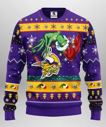 Minnesota Vikings Grinch Ugly Christmas Sweater
