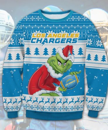 The Grinch Stolen Los Angeles Chargers Christmas Sweater, NFL Christmas Sweater