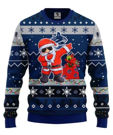 Vancouver Canucks Dabbing Santa Claus Ugly Christmas Sweater, NHL Christmas Sweater