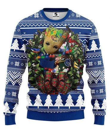 Vancouver Canucks Groot Hug Ugly Christmas Sweater, NHL Christmas Sweater