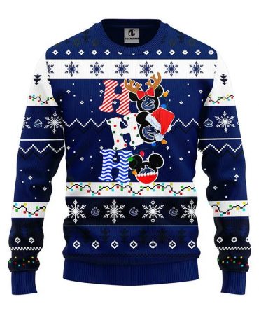 Vancouver Canucks Hohoho Ugly Christmas Sweater, NHL Christmas Sweater