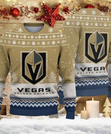 Vegas Golden Knights Big Logo Ugly Christmas Sweater, NHL Christmas Sweater