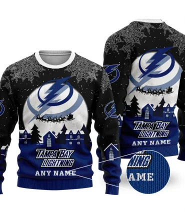 NHL Tampa Bay Lightning Personalized Name Christmas Ugly Sweater Design ST2306