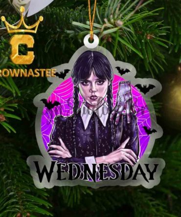 Wednesday And Thing Bat Acrylic Christmas Tree Decor Ornament