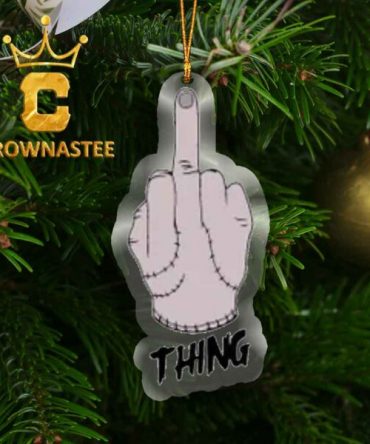 Wednesday Thing Middle Finger Acrylic Christmas Tree Decoration Ornament