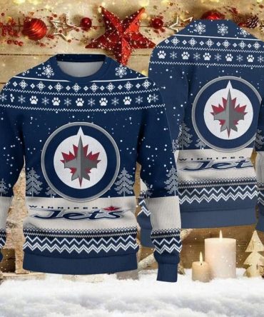 Winnipeg Jets Big Logo Ugly Christmas Sweater, NHL Christmas Sweater
