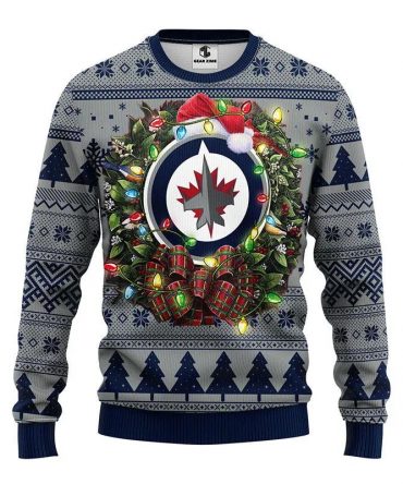 Winnipeg Jets Santa Hat Ugly Christmas Sweater, NHL Christmas Sweater