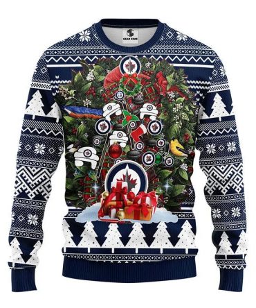 Winnipeg Jets Tree Christmas Ugly Sweater, NHL Christmas Sweater