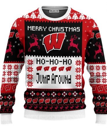 Wisconsin Badgers Merry Christmas Ugly Christmas Sweater, NCAA Christmas Sweater