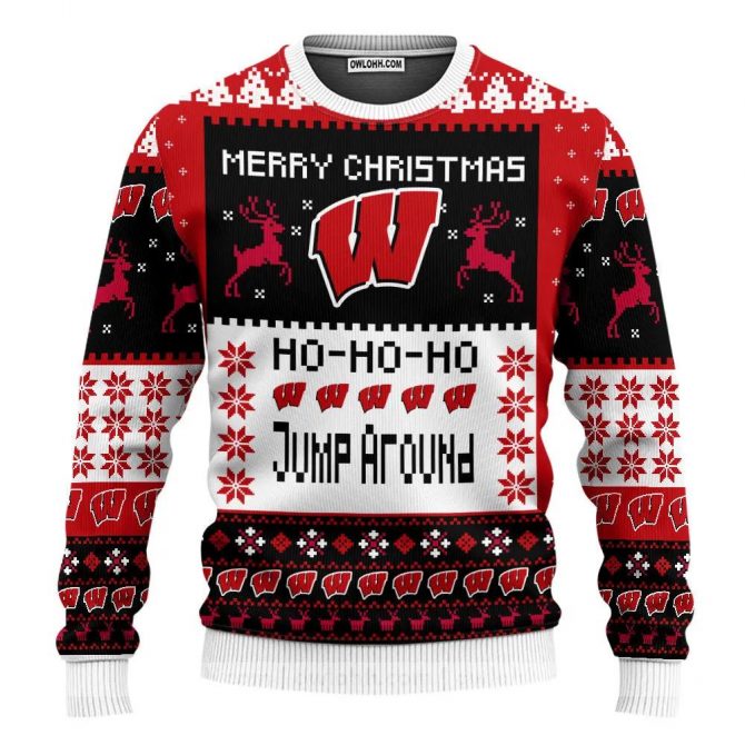 Wisconsin Badgers Merry Christmas Ugly Christmas Sweater, NCAA Christmas Sweater